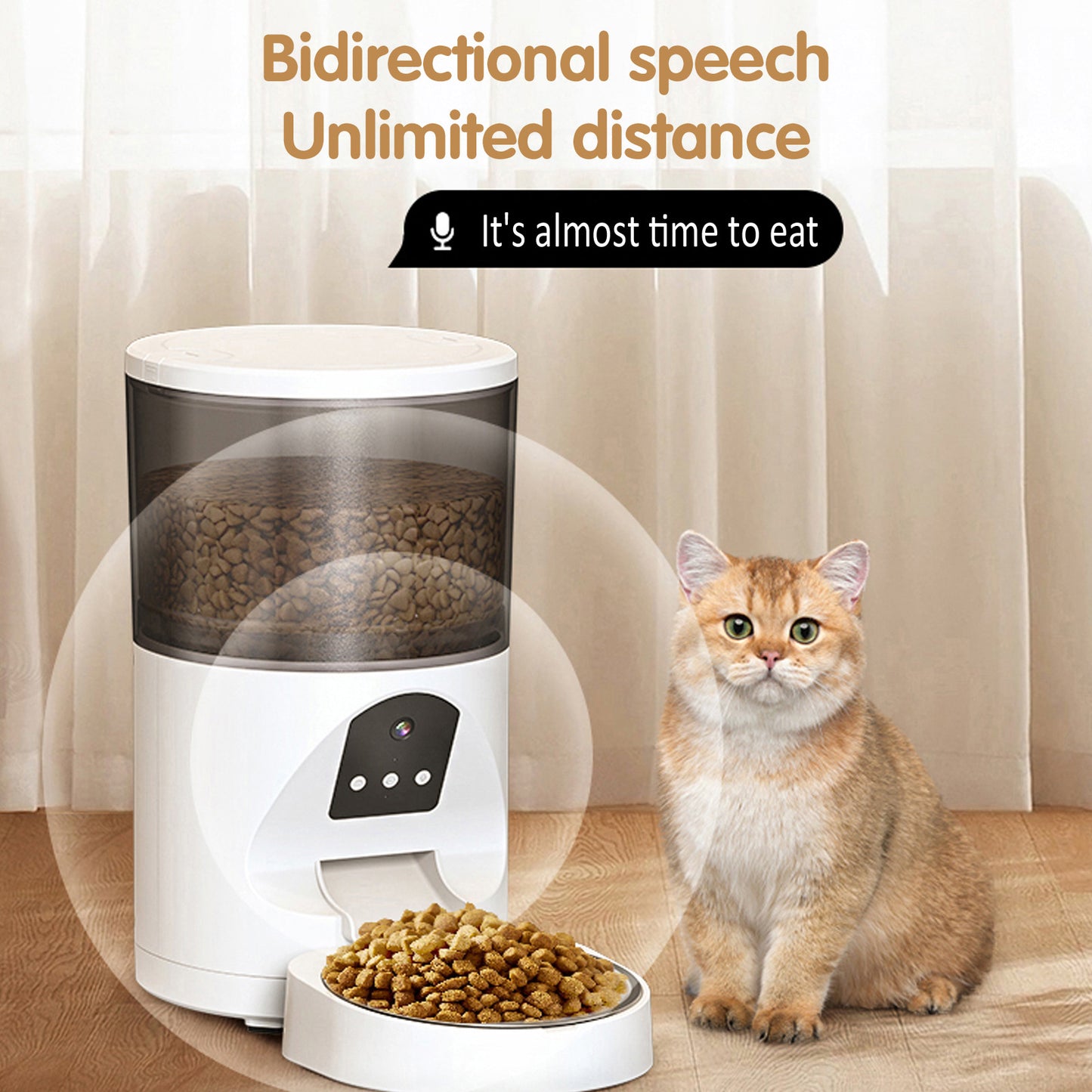 Automatic Cat Feeder with Camera, 1080P HD Video with Night Vision, 5G WiFi Pet Feeder with 2-Way Audio, Low Food & Blockage Sensor, Motion & Sound Alerts for Cat & Dog Single Tray