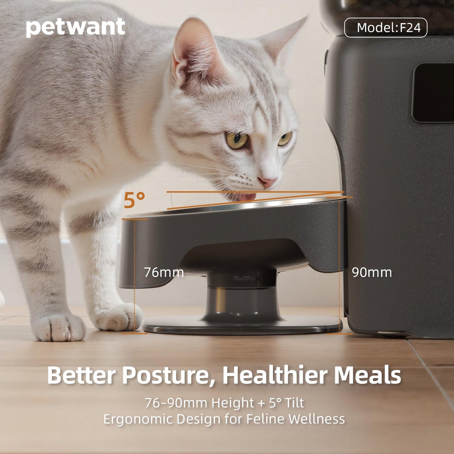 Automatic Cat Feeder with Camera for Two Cats, 1080P HD Video with Night Vision, 5G WiFi Pet Feeder with Phone APP Control, 2-Way Audio for Cat & Dog, Low Food & Motion & Sound Alerts