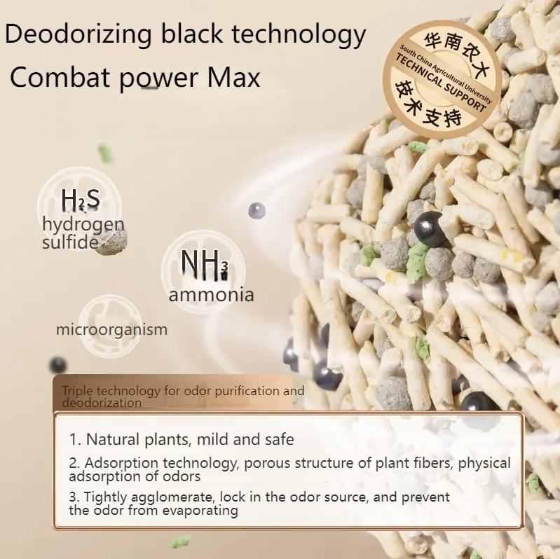 【TINGCHONG 4 in 1 mixed cat litter】Tofu cat litter mixed with agglomerated water-absorbing bentonite, dust-free cat natural particles-Make In China