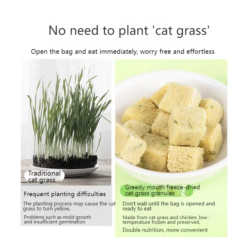 Cat grass chicken freeze-dried cat snacks to remove hair balls and molar sticks to nourish hair