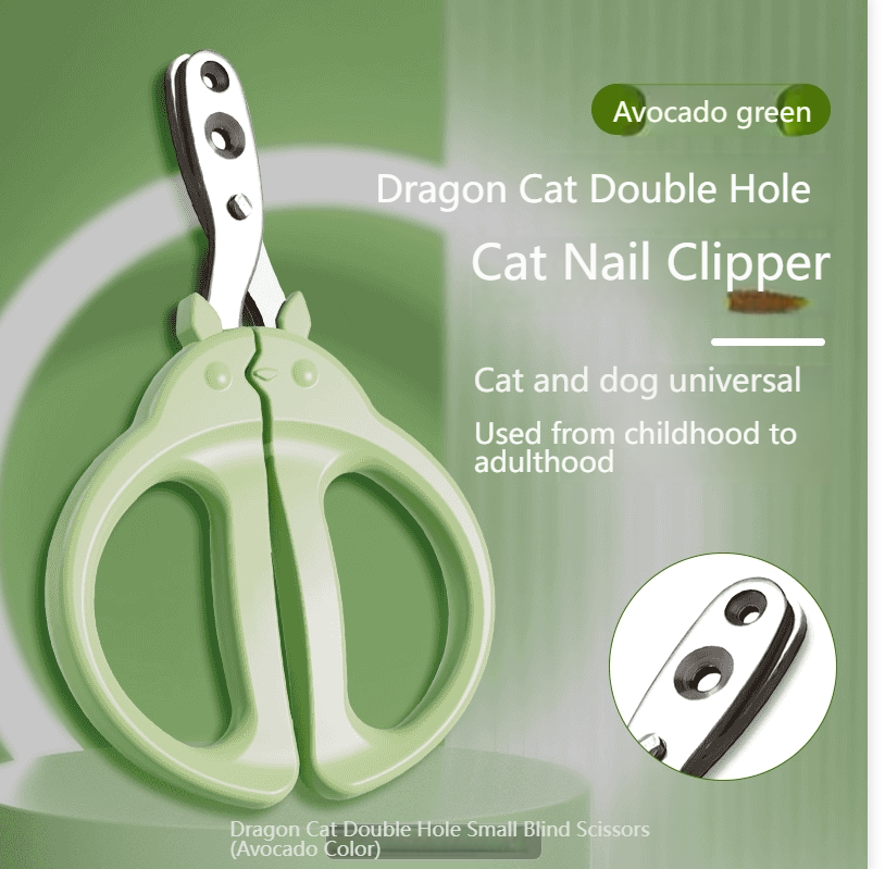 Cat nail scissors round hole porous scissors blood-proof nail clippers kittens, dogs and rabbits novice cats small blind scissors