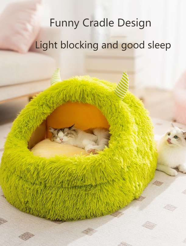 Shenjingmao Cat warm thick autumn and winter Teddy Bichon plush little monster cat bed Bichon Teddy pet bed