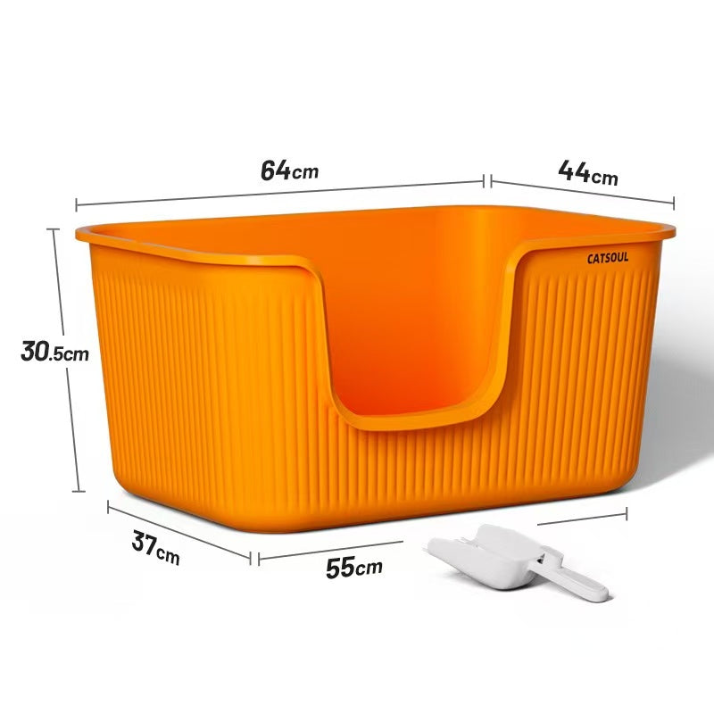 PANSIJI The second generation upgraded super large semi-enclosed vertical pattern cat litter box is splash-proof and easy to clean for big cats and Maine cats