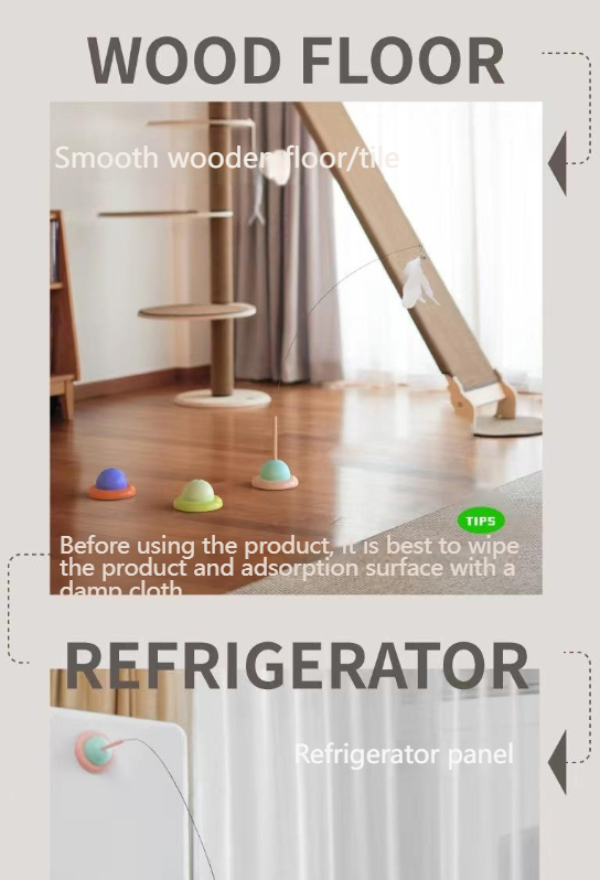 GUAZHOUMU Cat teaser UFO dual-purpose suction cup bite-resistant feather self-entertainment long rod cat teaser trendy combination handheld interactive