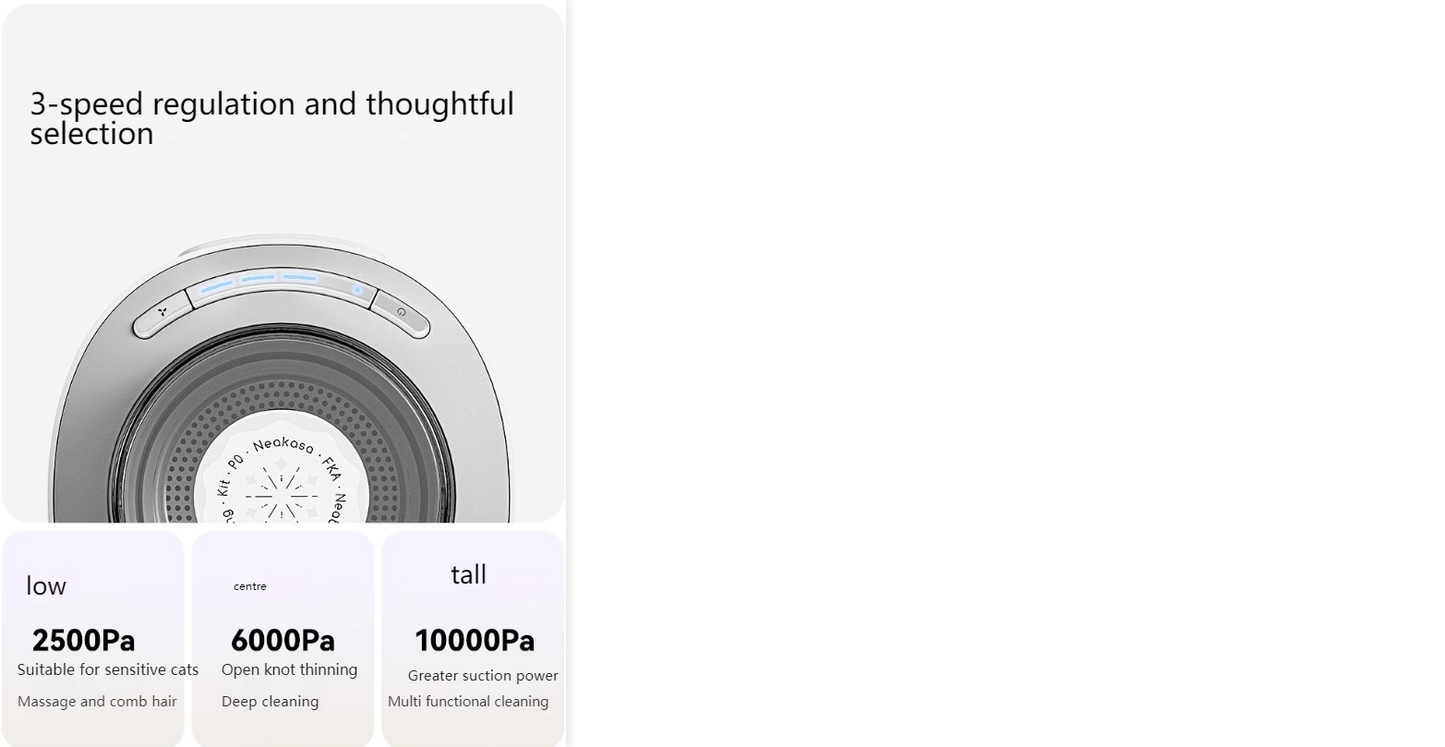 neakasa [Pet Equipment] Yibao Pet Grooming Device Multifunctional Pet Cat and Dog Low-Noise Electric Hair Suction Comb Vacuum Cleaner-Make In China