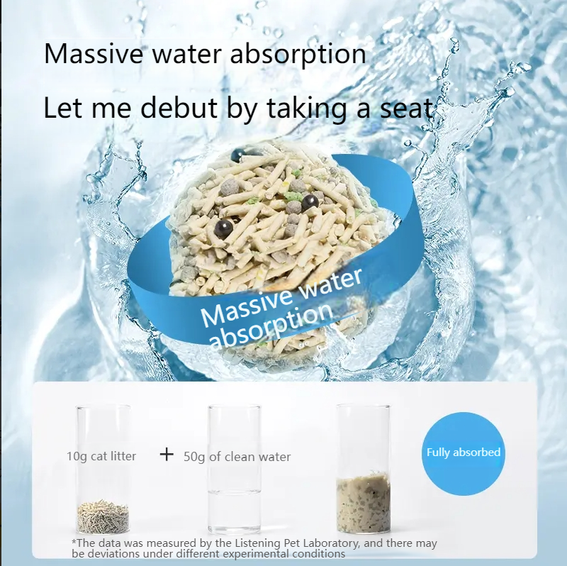 【TINGCHONG 4 in 1 mixed cat litter】Tofu cat litter mixed with agglomerated water-absorbing bentonite, dust-free cat natural particles-Make In China