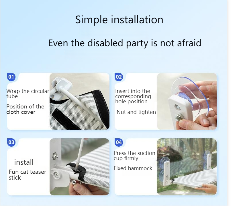 hipidog Cat hammock play and sleep all in one comfortable cat hammock cat bed cat teasing stick toy all in one pet bed-Make In China