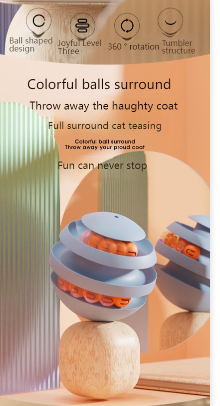 vipdog Plastic toys to amuse cats, self-entertainment toys, tumbler bell ball spherical toys, kitten play toys-Make In China