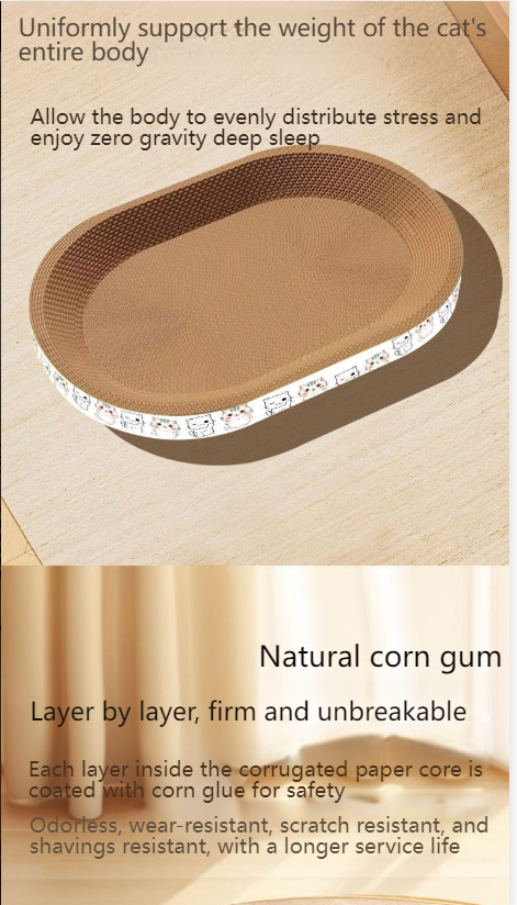 Cat scratching board cat bed integrated wear-resistant and non-chipping oval cat bowl large cat scratching resistant cat supplies-Make In China