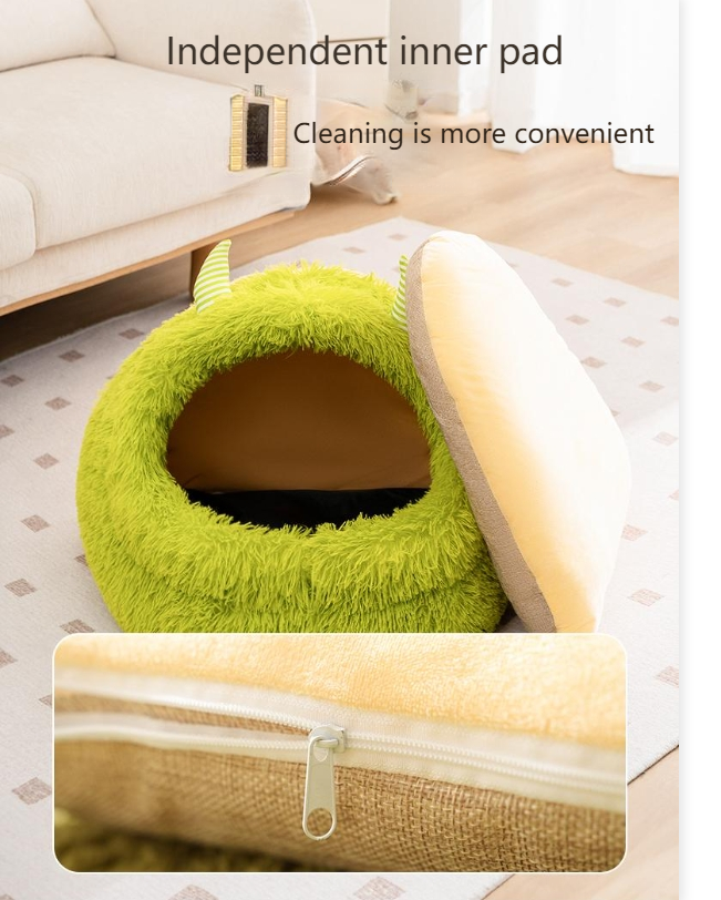 Shenjingmao Cat warm thick autumn and winter Teddy Bichon plush little monster cat bed Bichon Teddy pet bed