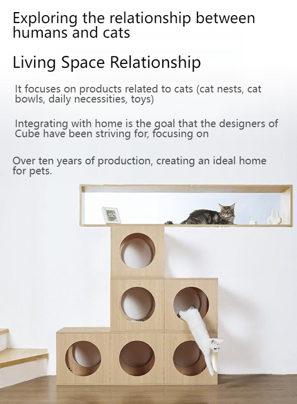 Pet cubic [Pet Equipment] Cat recliner solid wood multi-level adjustment easy to install comfortable breathable thick linen