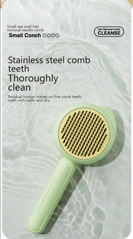 Ai Wo Pet comb conch cat comb cat dog universal needle comb white quality clean flower comb cat biscuit comb-Make In China