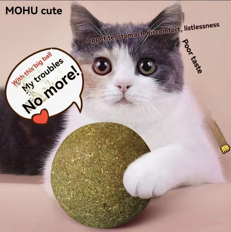 GUAZHOUMU [Pet Equipment] Mint Ball Cat Toy Cat Super Large Self-entertainment Artifact Cat Kitten Cat Toy Stick-Make In China