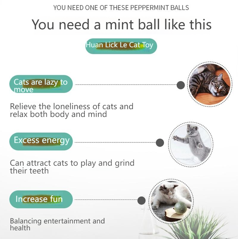GUAZHOUMU [Pet Equipment] Mint Ball Cat Toy Cat Super Large Self-entertainment Artifact Cat Kitten Cat Toy Stick-Make In China