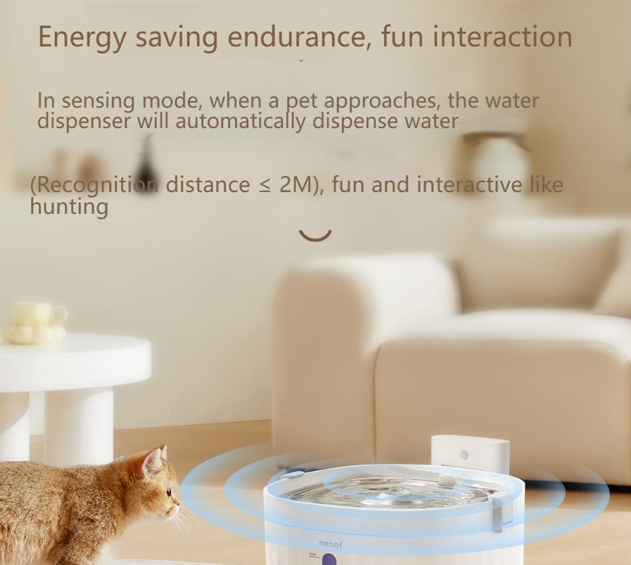 MEOOF Unplugged cat water dispenser wireless automatic circulation filter pet dog silent water feeder-Make In China