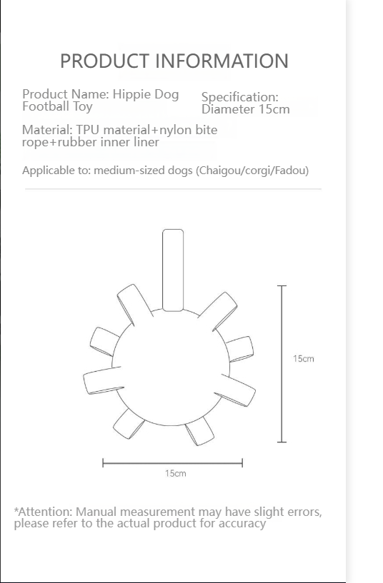 hipidogDog football toy training interactive border collie corgi rubber ball self-hi teeth grinding and biting training 4360-Make In China