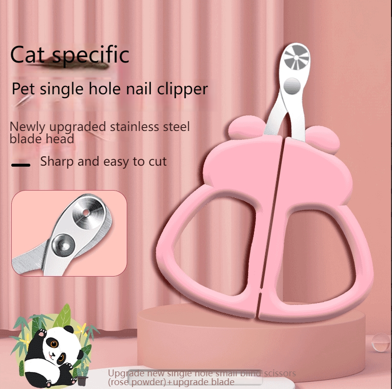 Cat nail scissors round hole porous scissors blood-proof nail clippers kittens, dogs and rabbits novice cats small blind scissors