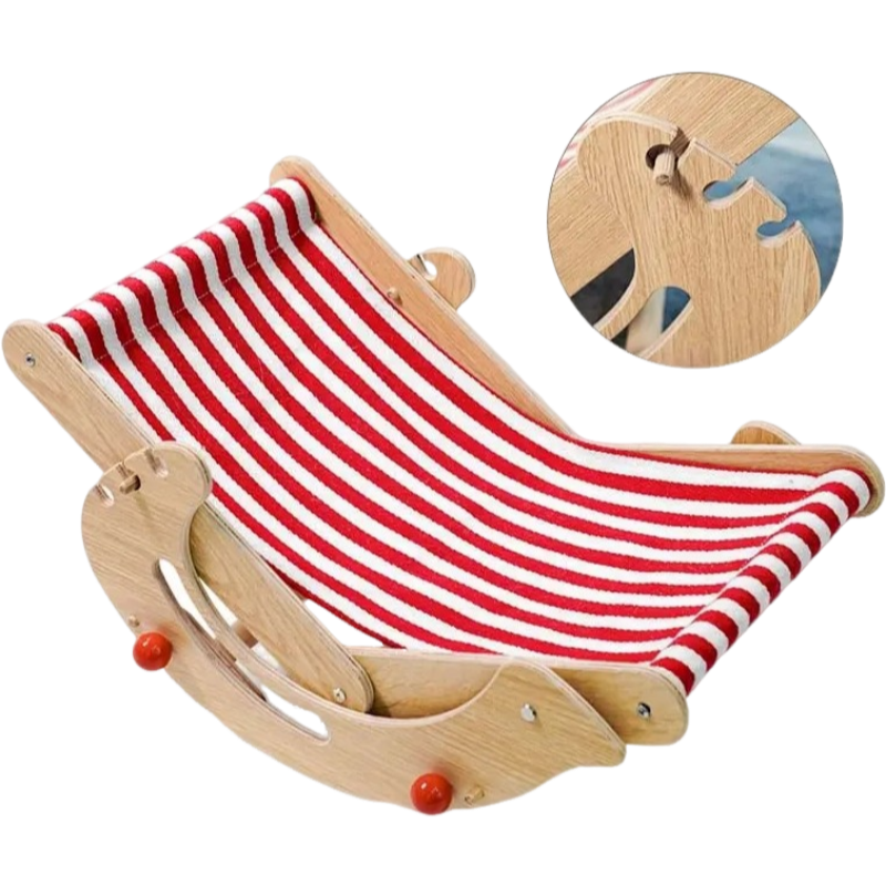 Pet cubic [Pet Equipment] Cat recliner solid wood multi-level adjustment easy to install comfortable breathable thick linen