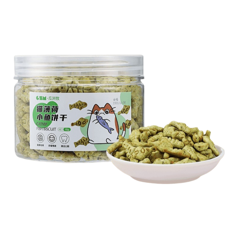 GUAZHOUMU Cat snacks, mint cat biscuits, teeth grinding, teeth health, cat grass, healthy hair removal, hair ball cleaning, nutrition absorption reward-Make In China