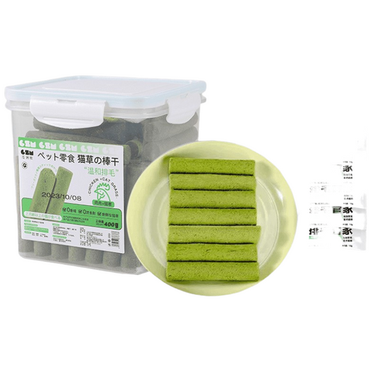 GUAZHOUMU [Crispy Freeze-dried Cat Grass Teething Sticks] Cat snacks to remove hairballs, gently remove hair and clean teeth, can replace hair removal paste-Make In China