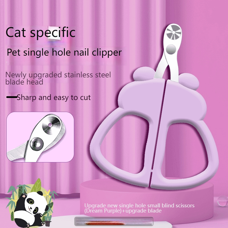 Cat nail scissors round hole porous scissors blood-proof nail clippers kittens, dogs and rabbits novice cats small blind scissors