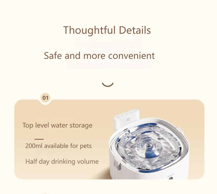 MEOOF Unplugged cat water dispenser wireless automatic circulation filter pet dog silent water feeder-Make In China