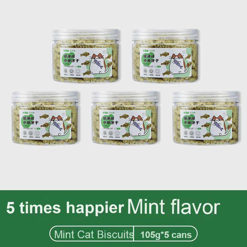 GUAZHOUMU Cat snacks, mint cat biscuits, teeth grinding, teeth health, cat grass, healthy hair removal, hair ball cleaning, nutrition absorption reward-Make In China