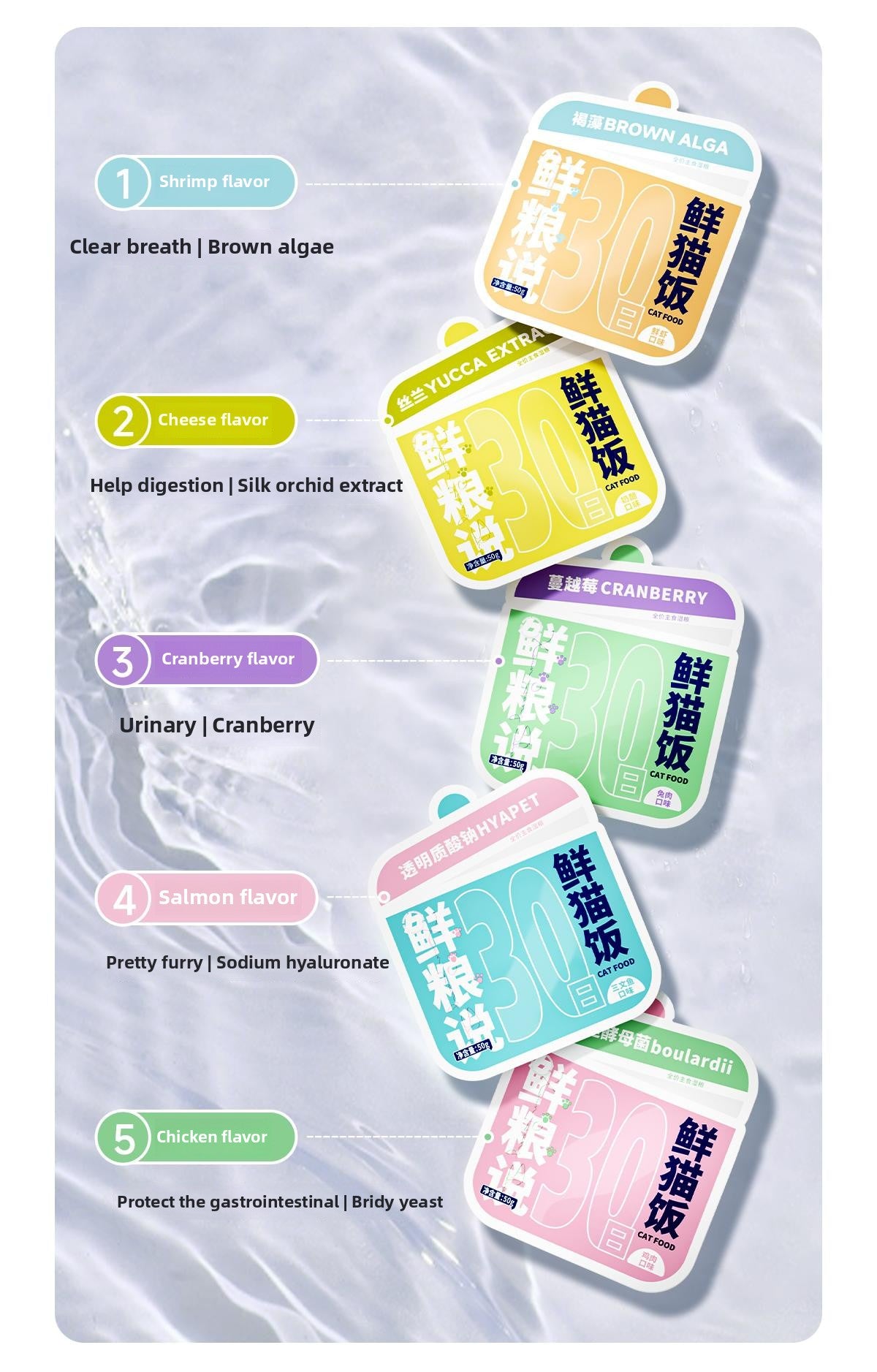 XIANLIANGSHUO-30-day fresh cat meal cat universal complete food fattening cheek fresh water easy to digest wet food package