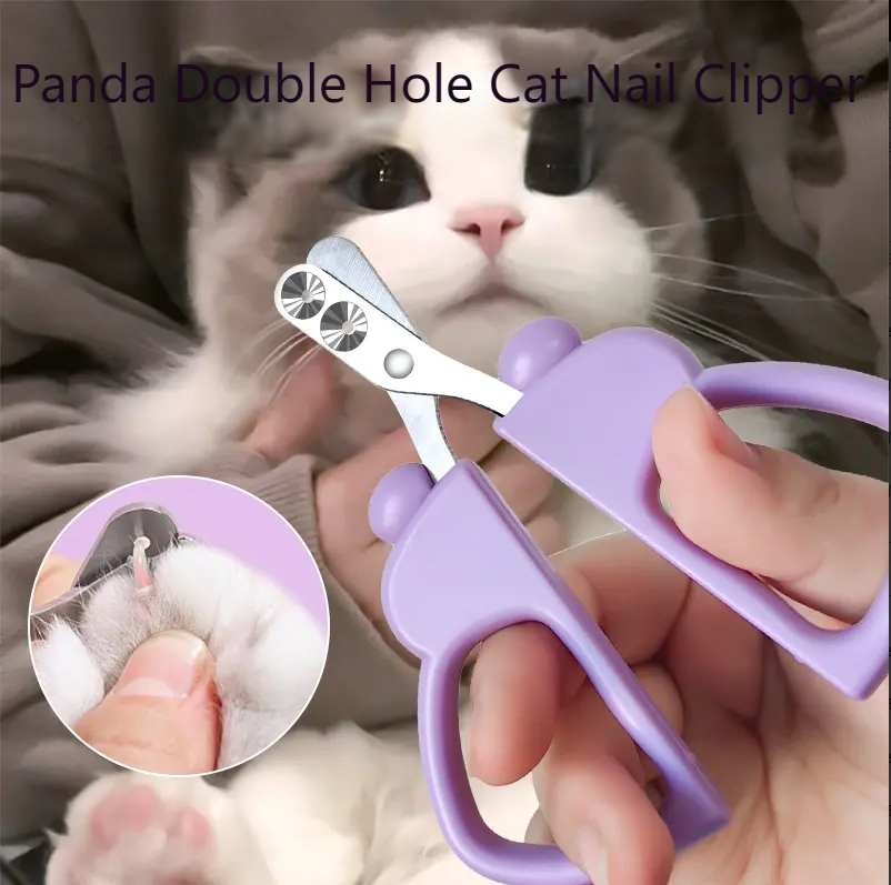 Cat nail scissors round hole porous scissors blood-proof nail clippers kittens, dogs and rabbits novice cats small blind scissors