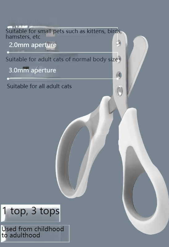 Cat nail scissors round hole porous scissors blood-proof nail clippers kittens, dogs and rabbits novice cats small blind scissors