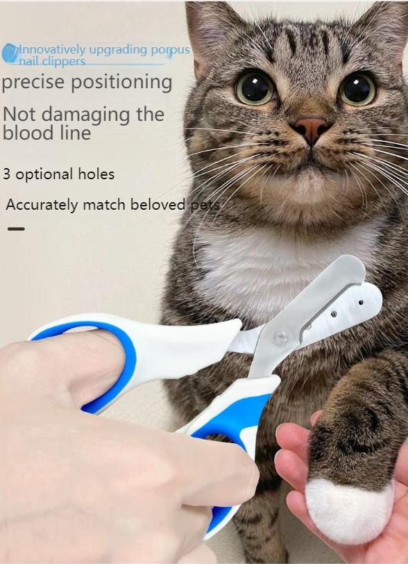 Cat nail scissors round hole porous scissors blood-proof nail clippers kittens, dogs and rabbits novice cats small blind scissors