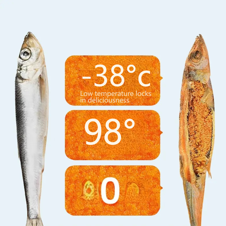 MEIXIAOMENG Cat trace element snacks multi-capelin fish roe cats and dogs universal crispy and delicious nutritious dried fish