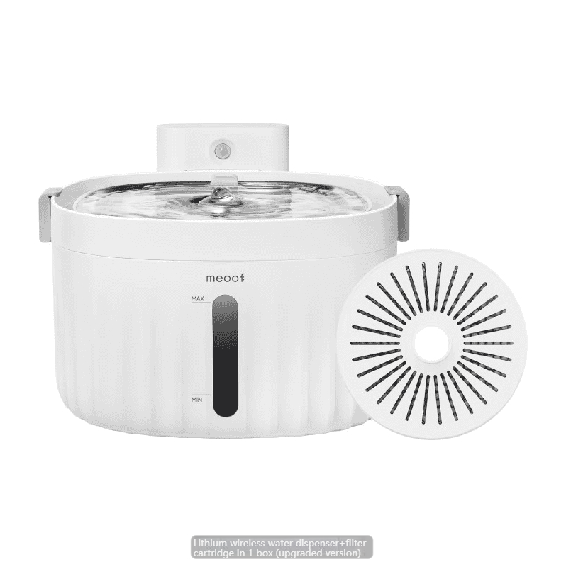 MEOOF Unplugged cat water dispenser wireless automatic circulation filter pet dog silent water feeder-Make In China