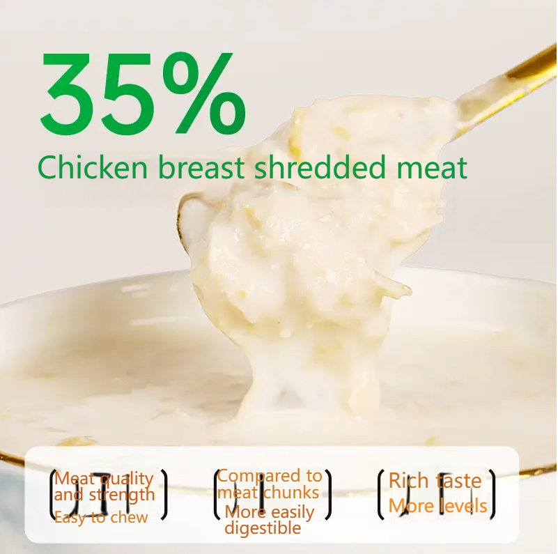 JOY PETS Goat milk shredded pork bun 80g/pack cat snacks cat supplies nutrition hydration growth meat 63% full fat goat milk-Make In China