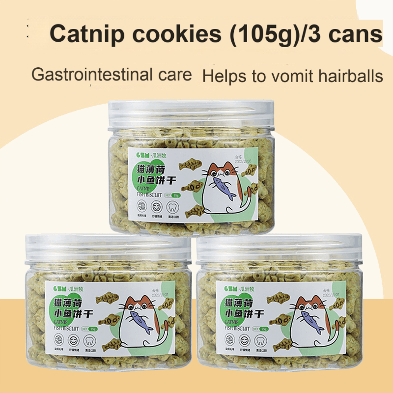 GUAZHOUMU Cat snacks, mint cat biscuits, teeth grinding, teeth health, cat grass, healthy hair removal, hair ball cleaning, nutrition absorption reward-Make In China