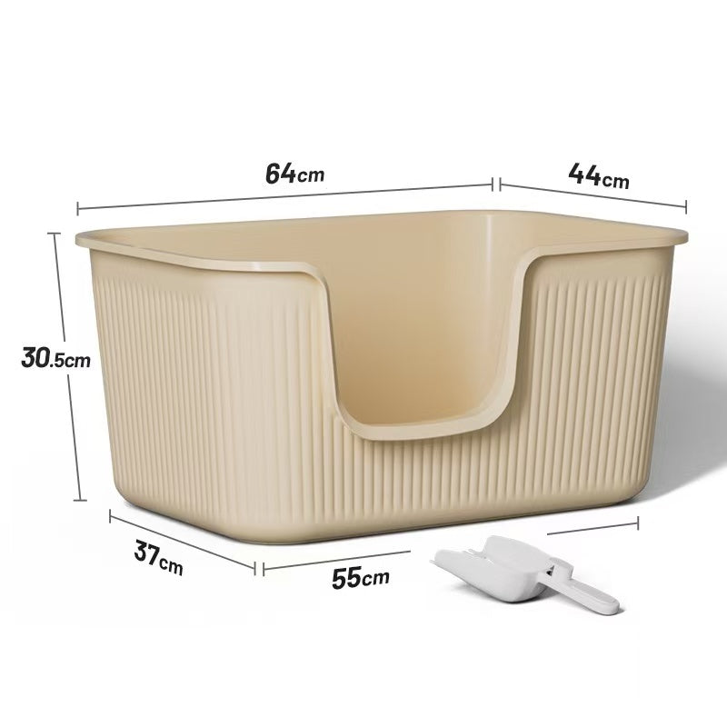 PANSIJI The second generation upgraded super large semi-enclosed vertical pattern cat litter box is splash-proof and easy to clean for big cats and Maine cats