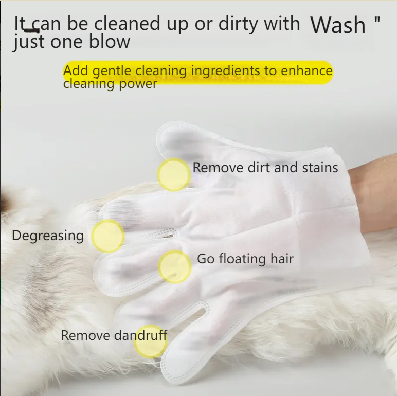 GUAZHOUMU 16PCS[Buy one get one free event] Pet bath-free gloves for cats and dogs, gentle and quick to clean and remove dirt-Make In China