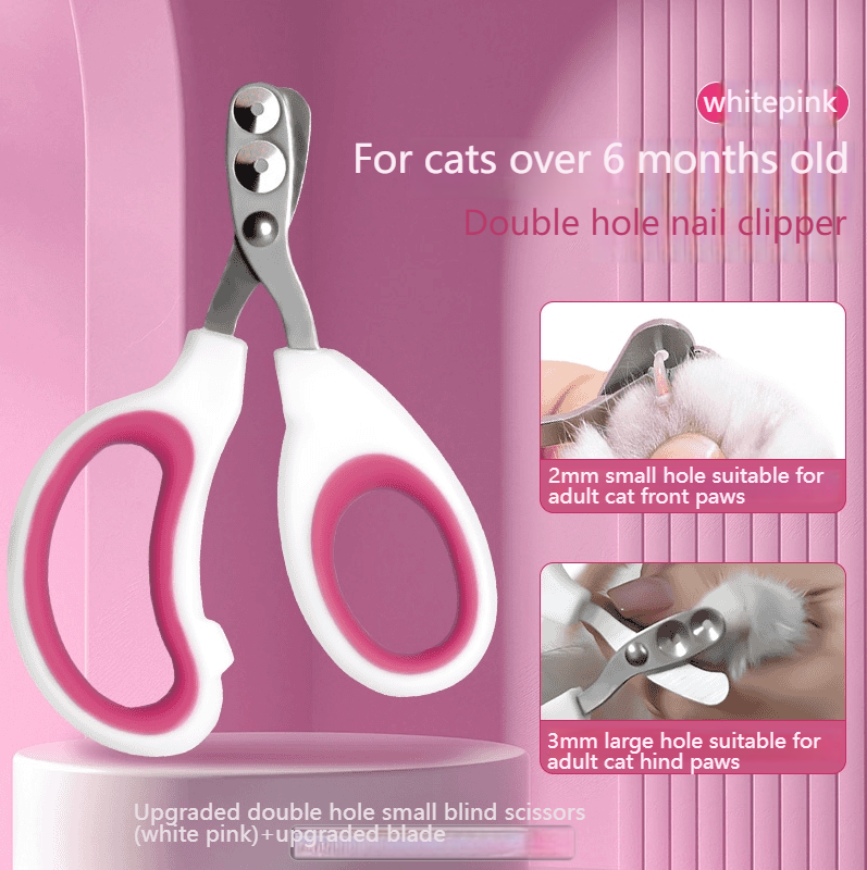 Cat nail scissors round hole porous scissors blood-proof nail clippers kittens, dogs and rabbits novice cats small blind scissors