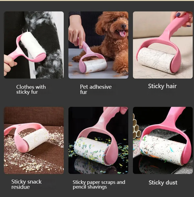 Roller type sticky paper roller brush hair suction tube roller shovel shit officer roller felt replacement paper strong hair sticking device