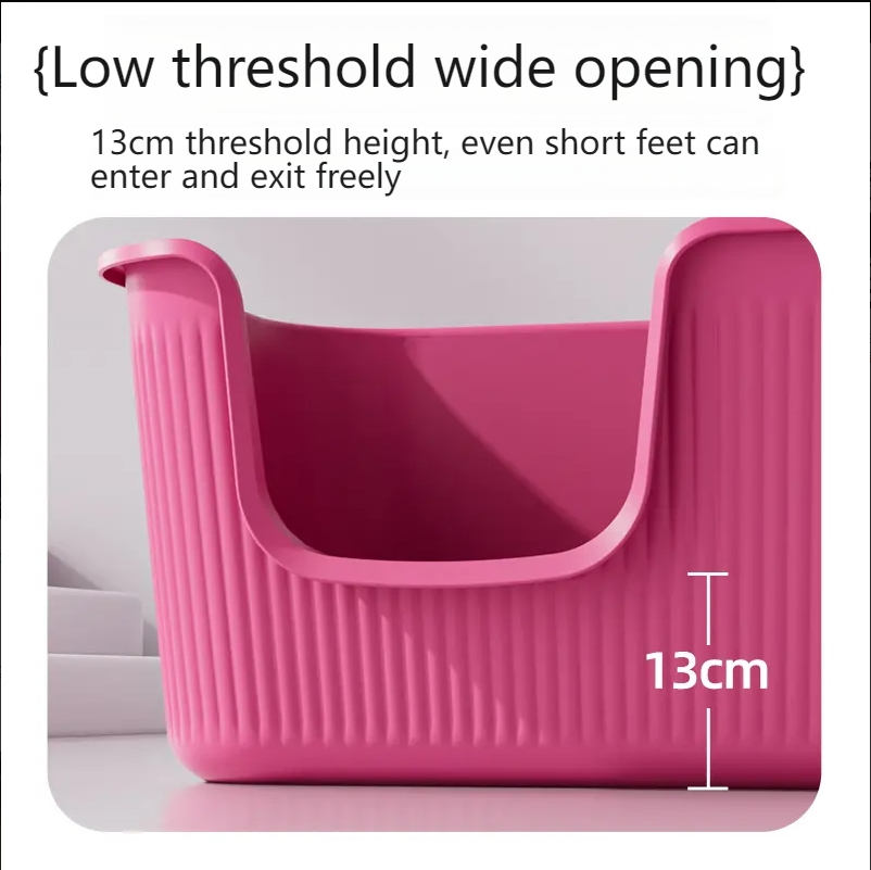 PANSIJI The second generation upgraded super large semi-enclosed vertical pattern cat litter box is splash-proof and easy to clean for big cats and Maine cats