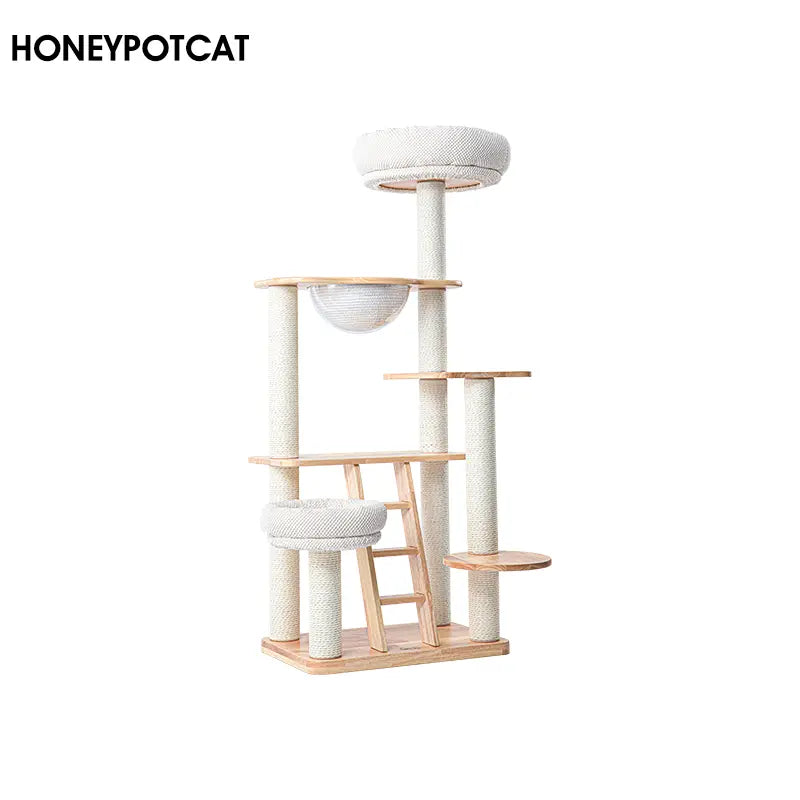 honeypot cat Cat climbing frame, cat bed, cat tree, solid wood cat frame, warm space bowl, claw sharpening cat toy 210907-Make In China