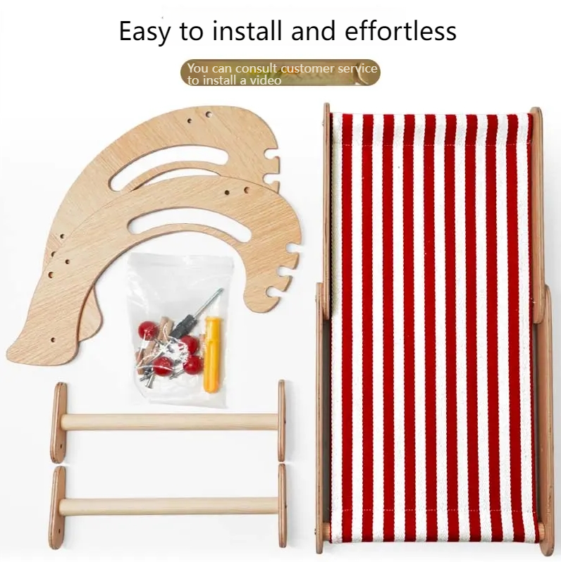 Pet cubic [Pet Equipment] Cat recliner solid wood multi-level adjustment easy to install comfortable breathable thick linen