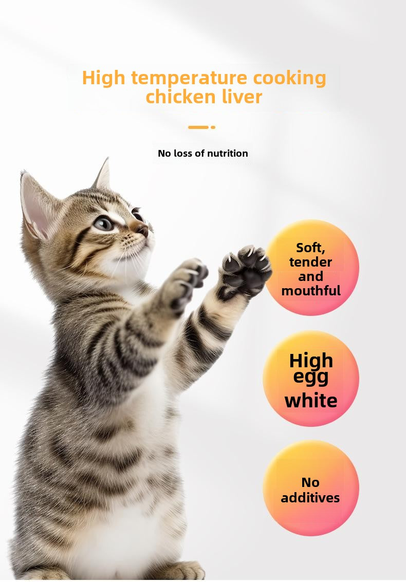 GUAZHOUMU Pet snacks, steamed chicken liver, no additives, suitable for cats and dogs, nutritional supplement, high protein, no temptation, fresh