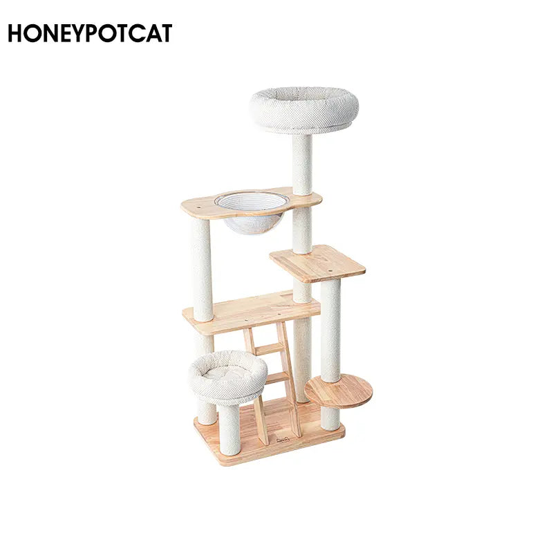 honeypot cat Cat climbing frame, cat bed, cat tree, solid wood cat frame, warm space bowl, claw sharpening cat toy 210907-Make In China