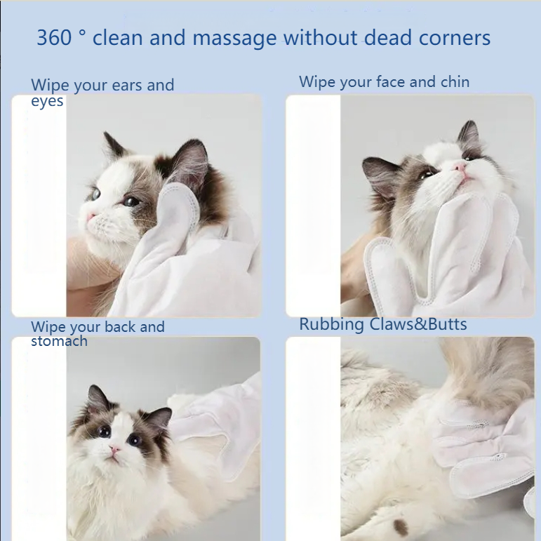 GUAZHOUMU 16PCS[Buy one get one free event] Pet bath-free gloves for cats and dogs, gentle and quick to clean and remove dirt-Make In China
