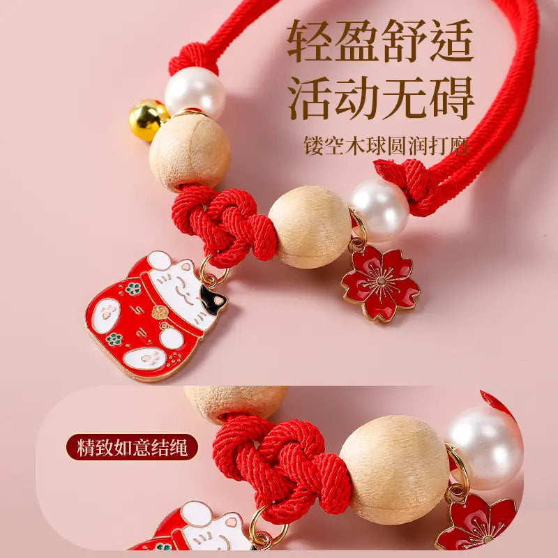 GUAZHOUMULucky cat pet 2025 collar cat collar cat bell camphor wood natural external insect repellent flea and lice-Make In China