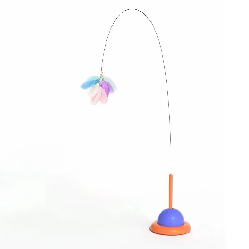 GUAZHOUMU Cat teaser UFO dual-purpose suction cup bite-resistant feather self-entertainment long rod cat teaser trendy combination handheld interactive