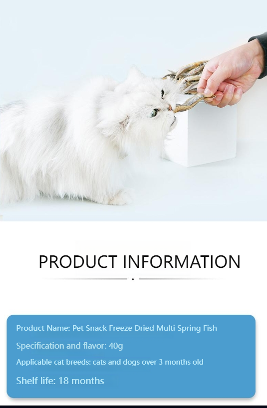 MEIXIAOMENG Cat trace element snacks multi-capelin fish roe cats and dogs universal crispy and delicious nutritious dried fish