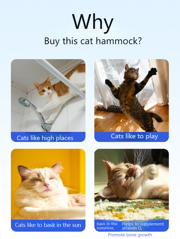 hipidog Cat hammock play and sleep all in one comfortable cat hammock cat bed cat teasing stick toy all in one pet bed-Make In China
