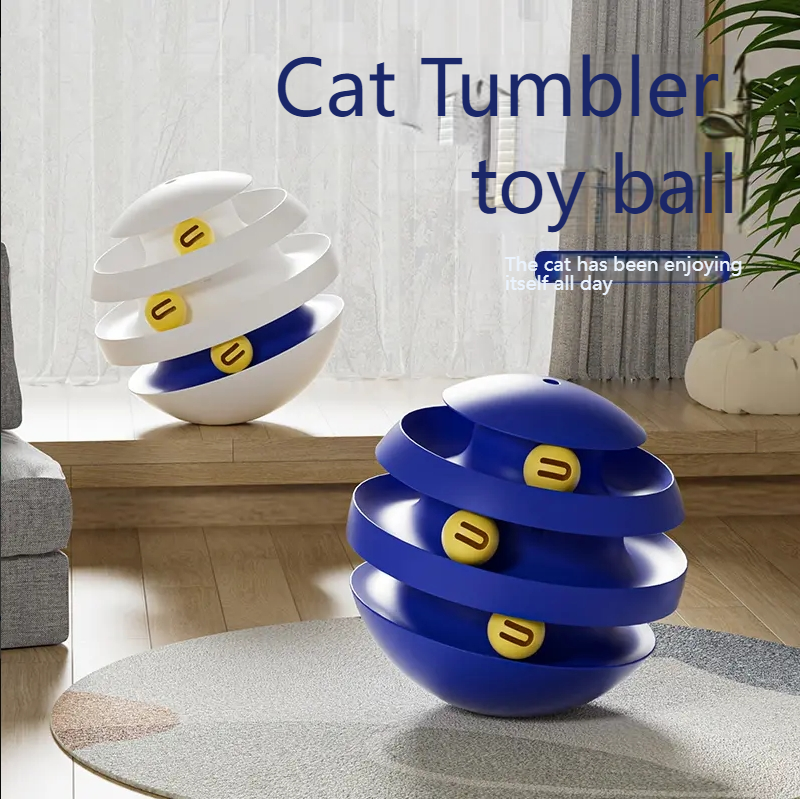 vipdog Plastic toys to amuse cats, self-entertainment toys, tumbler bell ball spherical toys, kitten play toys-Make In China